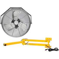Industrial Workstation Fan Kit with Double Locking Arm, 18" Dia., 3 Speeds Action Paper