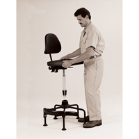 Si&egrave;ges industriels, Stationnaire, Ajustable, 38" - 45", Polyur&eacute;thane Si&egrave;ge, Noir Action Paper