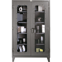 Clearview Cabinets, Steel, 4 Shelves, 60" H x 48" W x 24" D Action Paper