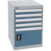 Pedestal Workbench with One Door & Four Drawers, 4 Drawers, 18" W x 21" D x 28" H FH670 | Action Paper