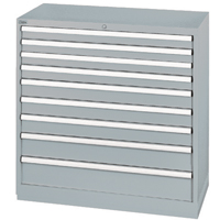 Drawer Cabinets, 9 Drawers, 40-1/4" W x 22-1/2" D x 41-3/4" H, Grey Action Paper