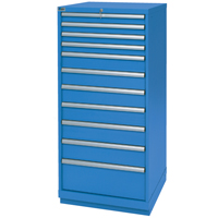 Drawer Cabinets, 11 Drawers, 28-1/4" W x 28-1/2" D x 59-1/2" H, Bright blue Action Paper