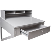 Wall-Mounted Shop Desk, 34-1/2" W x 28" D x 31" H, Grey Action Paper