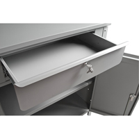 Cabinet Style Shop Desk, 34-1/2" W x 30" D x 53" H, Grey Action Paper