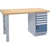 Heavy-Duty Workbench, Door w/ Drawer Combination, 1500 lbs. Cap., 60" W x 36" D, 34" H Action Paper