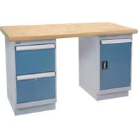 Heavy-Duty Workbench, Door & Drawers, 1500 lbs. Cap., 72" W x 36" D, 34" H Action Paper