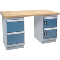 Heavy-Duty Workbench, Door & Drawers, 1500 lbs. Cap., 72" W x 36" D, 34" H Action Paper