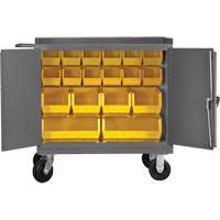 Mobile Workbench Cabinet with Bins, Steel Surface Action Paper