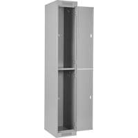 Clean Line Lockers, 2 -tier, Bank of 4, 48" x 18" x 72", Steel, Grey, Rivet (Assembled) Action Paper