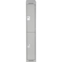 Clean Line Lockers, 2 -tier, 12" x 18" x 78", Steel, Grey, Rivet (Assembled) Action Paper