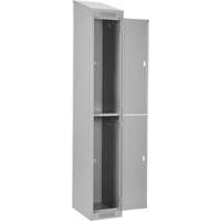 Clean Line Lockers, 2 -tier, Bank of 4, 48" x 18" x 78", Steel, Grey, Rivet (Assembled) Action Paper