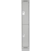 Casiers Clean Line, 2 niveaux, 12" x 18" x 76", Acier, Gris, Rivet (assembl&eacute;) Action Paper