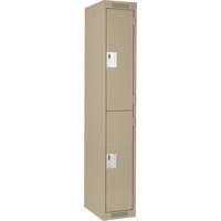 Casiers Clean Line, 2 niveaux, 12" x 18" x 72", Acier, Beige, Rivet (assembl&eacute;) Action Paper