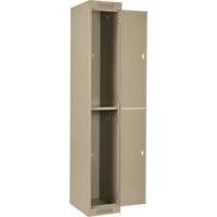 Clean Line Lockers, 2 -tier, Bank of 4, 48" x 18" x 72", Steel, Beige, Rivet (Assembled) Action Paper