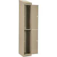 Clean Line Lockers, 2 -tier, Bank of 4, 48" x 18" x 78", Steel, Beige, Rivet (Assembled) Action Paper