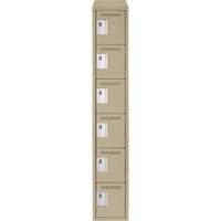 Clean Line Lockerette, 6 -tier, 12" x 18" x 78", Steel, Beige, Rivet (Assembled) Action Paper