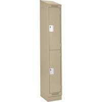 Casiers Clean Line, 2 niveaux, 12" x 18" x 82", Acier, Beige, Rivet (assembl&eacute;) Action Paper
