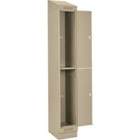 Clean Line Lockers, 2 -tier, Bank of 4, 48" x 18" x 82", Steel, Beige, Rivet (Assembled) Action Paper