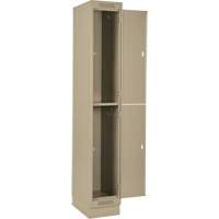 Clean Line Lockers, 2 -tier, Bank of 4, 48" x 18" x 76", Steel, Beige, Rivet (Assembled) Action Paper