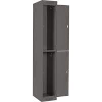Casiers Clean Line, 2 niveaux, Bloc de 4, 48" x 18" x 72", Acier, Charbon, Rivet (assembl&eacute;) Action Paper