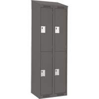 Clean Line Lockers, 2 -tier, Bank of 2, 24" x 18" x 78", Steel, Charcoal, Rivet (Assembled) Action Paper