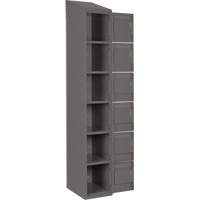 Clean Line Lockerette, 6 -tier, Bank of 4, 48" x 18" x 78", Steel, Charcoal, Rivet (Assembled) Action Paper