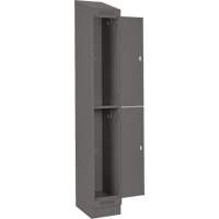 Clean Line Lockers, 2 -tier, Bank of 4, 48" x 18" x 82", Steel, Charcoal, Rivet (Assembled) Action Paper