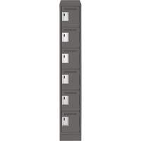 Clean Line Lockerette, 6 -tier, 12" x 18" x 82", Steel, Charcoal, Rivet (Assembled) Action Paper