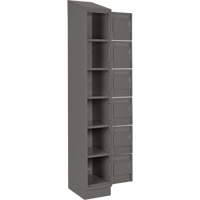 Clean Line Lockerette, 6 -tier, Bank of 4, 48" x 18" x 82", Steel, Charcoal, Rivet (Assembled) Action Paper