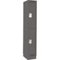 Clean Line Lockers, 2 -tier, 12" x 18" x 76", Steel, Charcoal, Rivet (Assembled) Action Paper