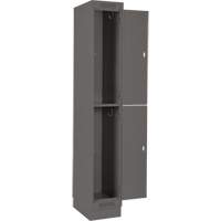 Clean Line Lockers, 2 -tier, Bank of 4, 48" x 18" x 76", Steel, Charcoal, Rivet (Assembled) Action Paper
