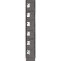 Clean Line Lockerette, 6 -tier, 12" x 18" x 76", Steel, Charcoal, Rivet (Assembled) Action Paper