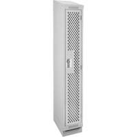 Clean Line Lockers, 12" x 18" x 82", Steel, Grey, Rivet (Assembled), Perforated Action Paper