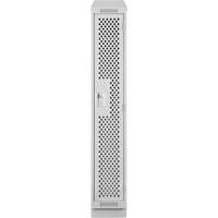 Clean Line Lockers, 12" x 18" x 82", Steel, Grey, Rivet (Assembled), Perforated Action Paper