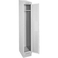 Clean Line Lockers, 12" x 18" x 82", Steel, Grey, Rivet (Assembled), Perforated Action Paper