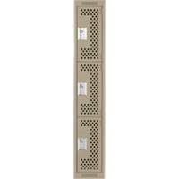 Casiers Clean Line, 3 niveaux, 12" x 12" x 72", Acier, Beige, Rivet (assembl&eacute;), Perfor&eacute; Action Paper