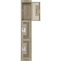 Casiers Clean Line, 3 niveaux, 12" x 12" x 72", Acier, Beige, Rivet (assembl&eacute;), Perfor&eacute; Action Paper