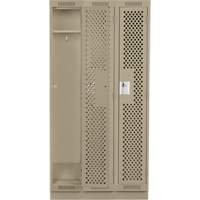 Casiers Clean Line, Bloc de 3, 36" x 18" x 76", Acier, Beige, Rivet (assembl&eacute;), Perfor&eacute; Action Paper