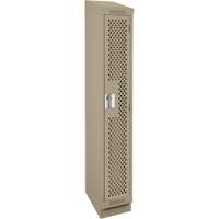 Clean Line Lockers, 12" x 18" x 82", Steel, Beige, Rivet (Assembled), Perforated Action Paper