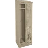 Clean Line Lockers, Bank of 2, 24" x 18" x 82", Steel, Beige, Rivet (Assembled), Perforated Action Paper