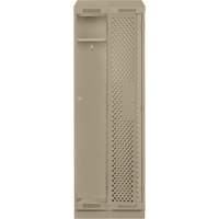 Clean Line Lockers, Bank of 2, 24" x 18" x 82", Steel, Beige, Rivet (Assembled), Perforated Action Paper