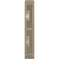 Clean Line Lockers, 2 -tier, 12" x 15" x 82", Steel, Beige, Rivet (Assembled), Perforated Action Paper
