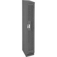 Clean Line Lockers, 12" x 18" x 82", Steel, Charcoal, Rivet (Assembled), Perforated Action Paper