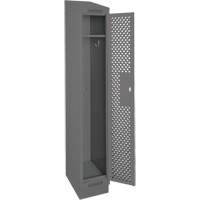 Clean Line Lockers, 12" x 18" x 82", Steel, Charcoal, Rivet (Assembled), Perforated Action Paper