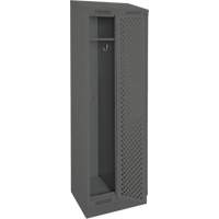 Clean Line Lockers, Bank of 2, 24" x 18" x 82", Steel, Charcoal, Rivet (Assembled), Perforated Action Paper