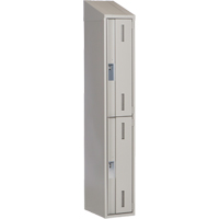 Concorde Heavy-Duty Lockers, 2 -tier, 12" x 18" x 78", Steel, Grey, Welded (Assembled) Action Paper