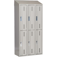 Concorde Heavy-Duty Lockers, 2 -tier, Bank of 3, 36" x 18" x 78", Steel, Grey, Welded (Assembled) Action Paper