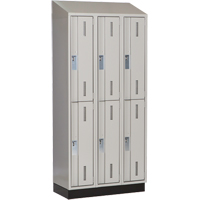 Concorde Heavy-Duty Lockers, 2 -tier, Bank of 3, 36" x 18" x 82", Steel, Grey, Welded (Assembled) Action Paper