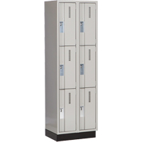 Concorde Heavy-Duty Lockers, 3 -tier, Bank of 2, 24" x 18" x 76", Steel, Grey, Welded (Assembled) Action Paper