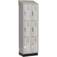Concorde Heavy-Duty Lockers, 3 -tier, Bank of 2, 24" x 18" x 82", Steel, Grey, Welded (Assembled) Action Paper